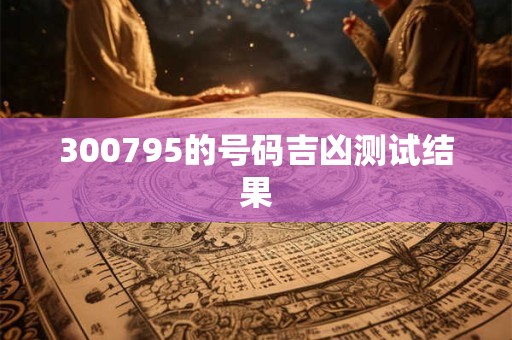 300795的号码吉凶测试结果