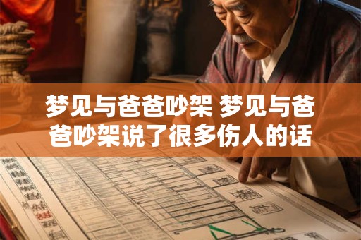 梦见与爸爸吵架 梦见与爸爸吵架说了很多伤人的话