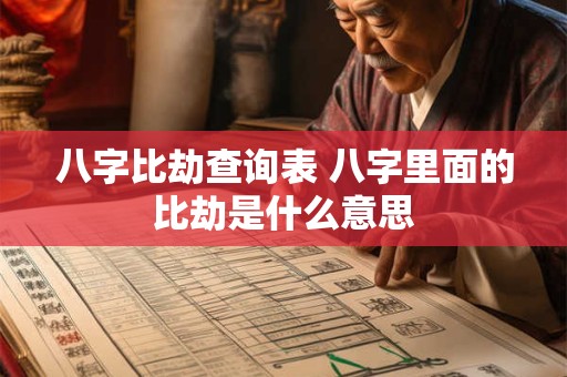 八字比劫查询表 八字里面的比劫是什么意思