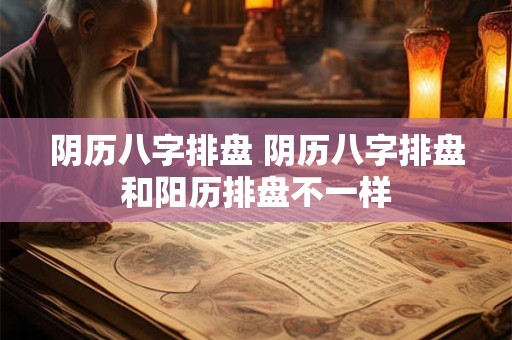 阴历八字排盘 阴历八字排盘和阳历排盘不一样