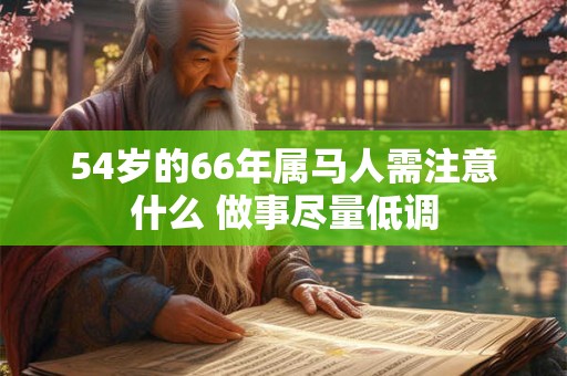 54岁的66年属马人需注意什么 做事尽量低调 54岁的66年属马人需注意什么 做事尽量低调