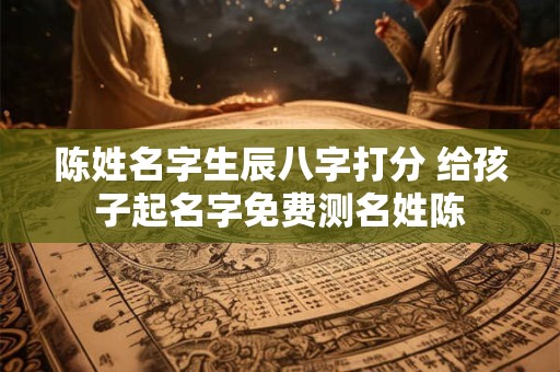 陈姓名字生辰八字打分 给孩子起名字免费测名姓陈