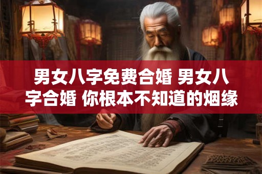 男女八字免费合婚 男女八字合婚 你根本不知道的烟缘相克
