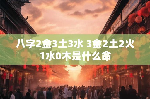 八字2金3土3水 3金2土2火1水0木是什么命