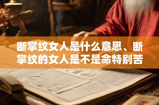 断掌纹女人是什么意思、断掌纹的女人是不是命特别苦？