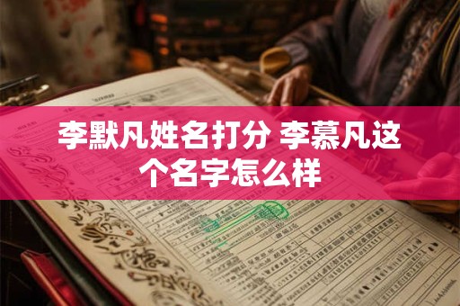 李默凡姓名打分 李慕凡这个名字怎么样