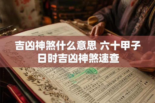 吉凶神煞什么意思 六十甲子日时吉凶神煞速查
