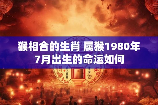 猴相合的生肖 属猴1980年7月出生的命运如何