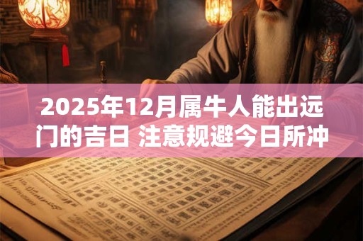 2025年12月属牛人能出远门的吉日 注意规避今日所冲