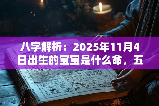 八字解析：2025年11月4日出生的宝宝是什么命，五行缺什么