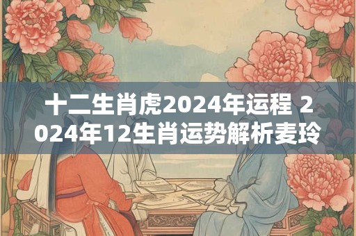 十二生肖虎2024年运程 2024年12生肖运势解析麦玲玲