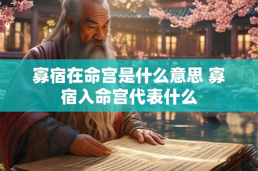 寡宿在命宫是什么意思 寡宿入命宫代表什么