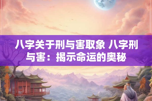八字关于刑与害取象 八字刑与害：揭示命运的奥秘