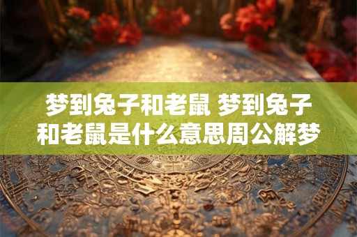 梦到兔子和老鼠 梦到兔子和老鼠是什么意思周公解梦