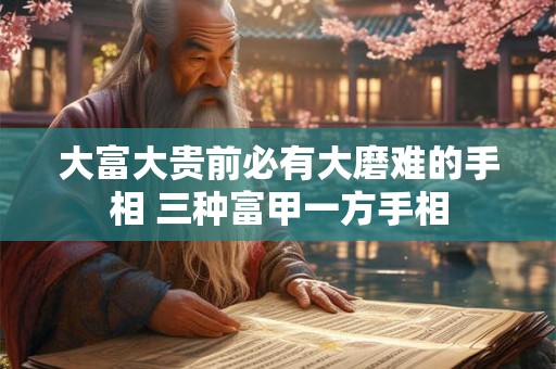 大富大贵前必有大磨难的手相 三种富甲一方手相