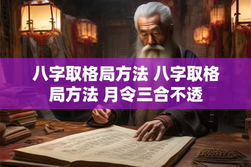八字取格局方法 八字取格局方法 月令三合不透