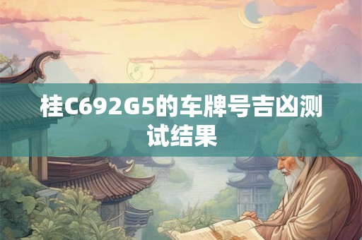 桂C692G5的车牌号吉凶测试结果