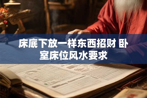 床底下放一样东西招财 卧室床位风水要求