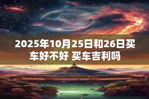 2025年10月25日和26日买车好不好 买车吉利吗
