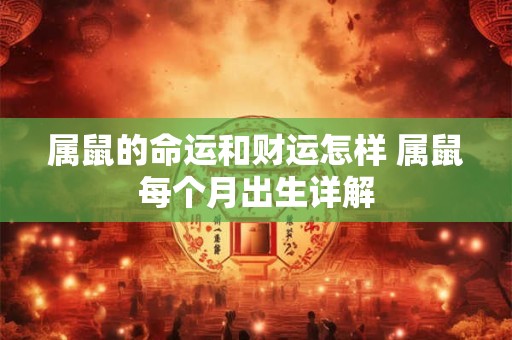属鼠的命运和财运怎样 属鼠每个月出生详解