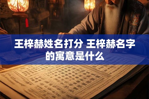 王梓赫姓名打分 王梓赫名字的寓意是什么