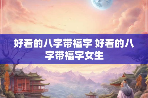 好看的八字带福字 好看的八字带福字女生