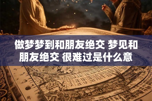 做梦梦到和朋友绝交 梦见和朋友绝交 很难过是什么意思