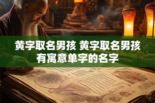黄字取名男孩 黄字取名男孩有寓意单字的名字