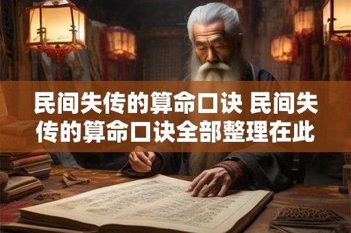 民间失传的算命口诀 民间失传的算命口诀全部整理在此