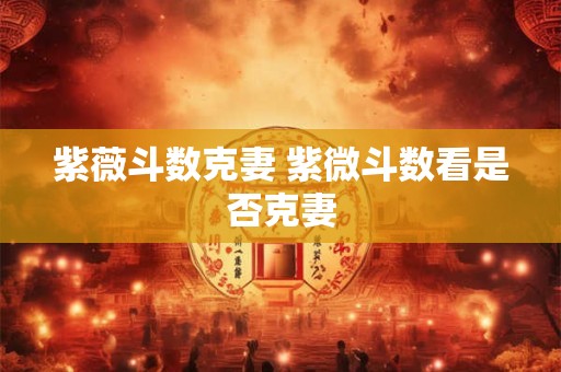 紫薇斗数克妻 紫微斗数看是否克妻