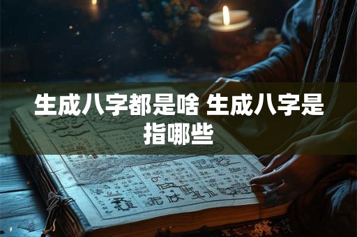 生成八字都是啥 生成八字是指哪些
