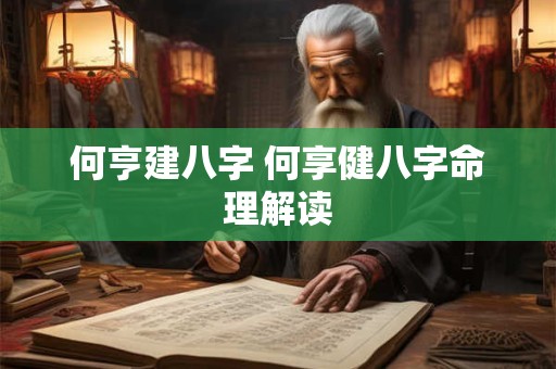 何亨建八字 何享健八字命理解读