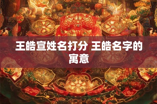 王皓宣姓名打分 王皓名字的寓意