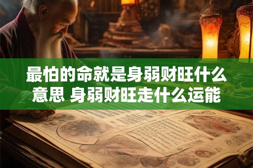 最怕的命就是身弱财旺什么意思 身弱财旺走什么运能发财