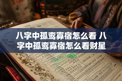 八字中孤鸾寡宿怎么看 八字中孤鸾寡宿怎么看财星