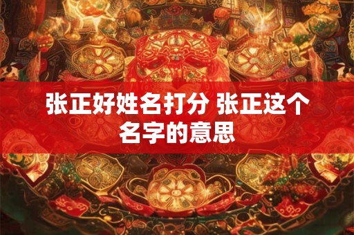 张正好姓名打分 张正这个名字的意思