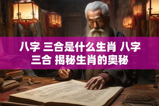 八字 三合是什么生肖 八字三合 揭秘生肖的奥秘 八字 三合是什么生肖 八字三合 揭秘生肖的奥秘