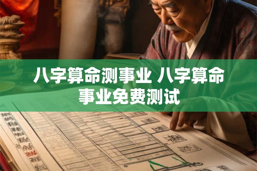 八字算命测事业 八字算命事业免费测试