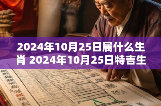 2024年10月25日属什么生肖 2024年10月25日特吉生肖运势播报