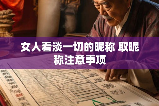 女人看淡一切的昵称 取昵称注意事项