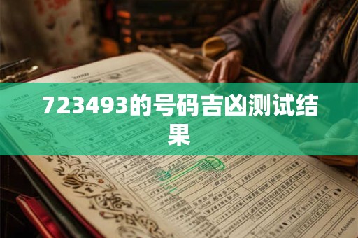 723493的号码吉凶测试结果