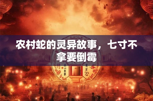 农村蛇的灵异故事，七寸不拿要倒霉