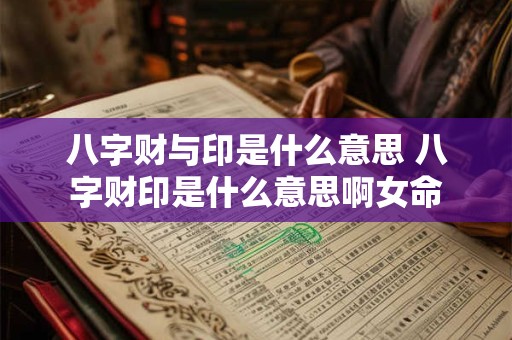八字财与印是什么意思 八字财印是什么意思啊女命