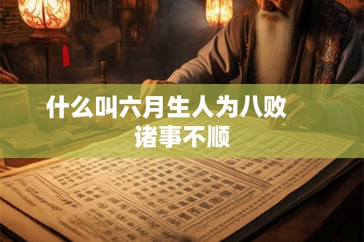 什么叫六月生人为八败     诸事不顺
