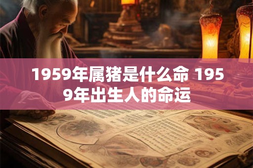 1959年属猪是什么命 1959年出生人的命运 1959年属猪是什么命 1959年出生人的命运