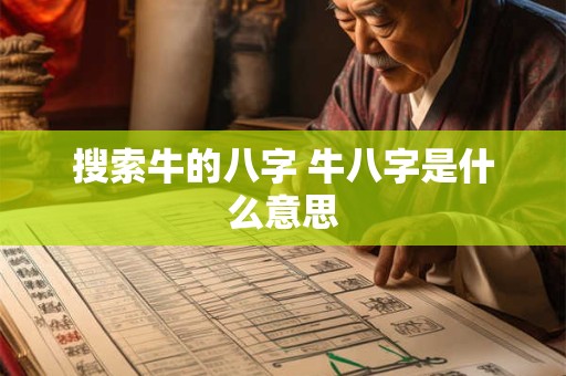 搜索牛的八字 牛八字是什么意思
