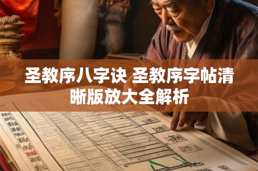 圣教序八字诀 圣教序字帖清晰版放大全解析