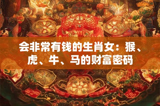 会非常有钱的生肖女:猴、虎、牛、马的财富密码 会非常有钱的生肖女:猴、虎、牛、马的财富密码