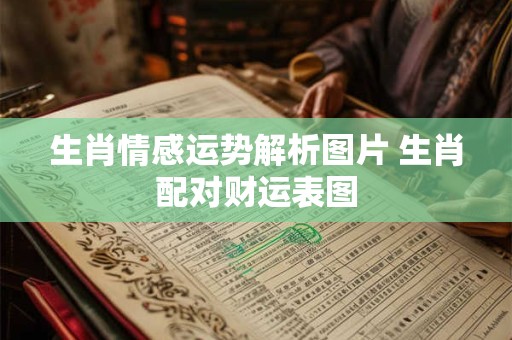生肖情感运势解析图片 生肖配对财运表图