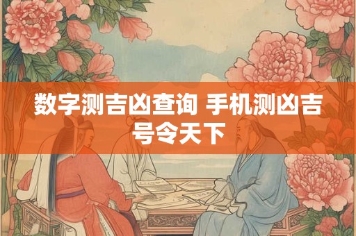 数字测吉凶查询 手机测凶吉号令天下